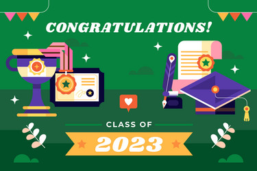 flat background for class of 2023 graduation vector image