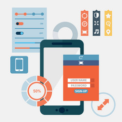flat design concept for app development vector image