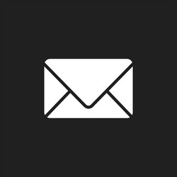 flat simple envelope icon on background vector image