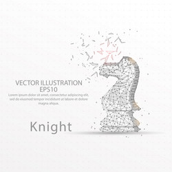 Low Poly Chess Knight - Space Mesh vector image