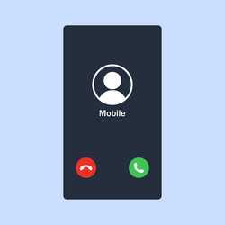 Mobile call screen template smartphone interface vector