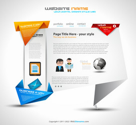 origami style website ui ux template for a modern vector image