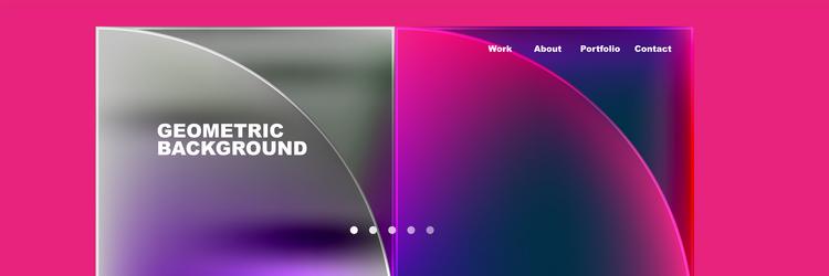 round triangles and squares web site page template vector image