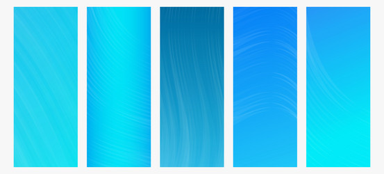 set of modern gradient backgrounds with wave line vector image