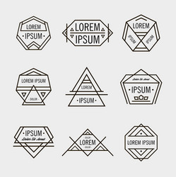 set of retro line abstract hipster monochrome vector image