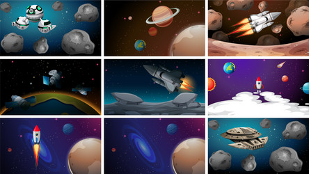 Set space backgrounds vector