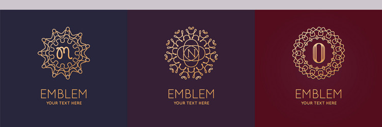 set three simple and elegant monogram design vector image