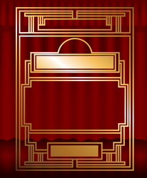 two-color pattern with art deco frame vector image