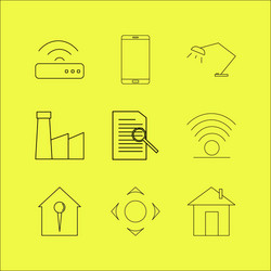 web linear icon set simple outline icons vector image
