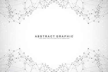 abstract perspective background with connected vector image