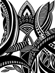 abstraction black and white curls drawing pattern vector image