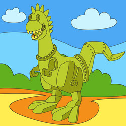 Cartoon robot dinosaur vector