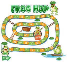 colorful board game with frogs and numbered path vector image