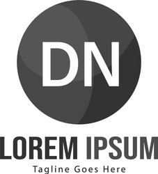 initial dn logo template with modern frame vector image