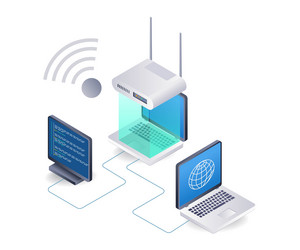 wifi network internet router usage computer vector image