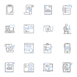 writing style line icons collection eloquence vector