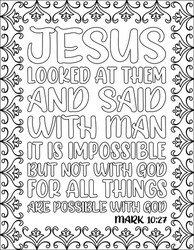 Bible verse coloring pages christian lettering Vector Image