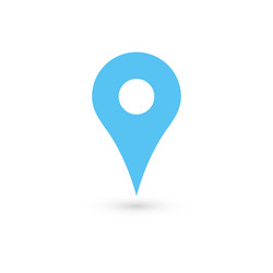 blue map pointer with dropped shadow on white vector image