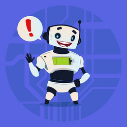 Cute robot happy showing message modern artificial vector