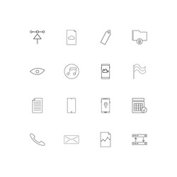 Internet technologies simple linear icons set vector