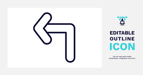 left turn icon thin line from user vector image