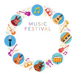 Printable music instruments theme border template Vector Image