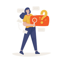 search generic question on faq information vector image