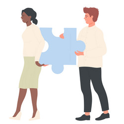 teamwork people with puzzle piece vector