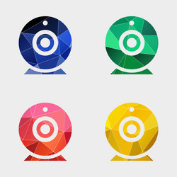 Web camera icon abstract triangle vector