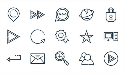 Web essentials line icons linear set quality vector