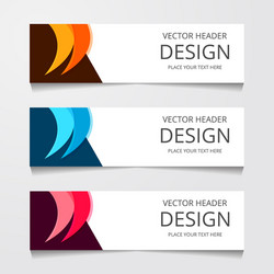 abstract design banner web template with three vector image