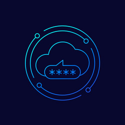 password access to a cloud icon linear design vector