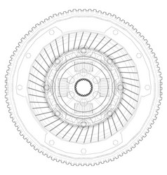 Sketch of clutch basket for the car vector