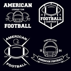 Vintage Football Emblems & Logos Set Vector Image