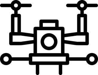autonomous drone linear style icon design vector image