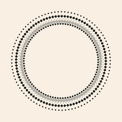 black grey dotted rosette object empty circle vector image