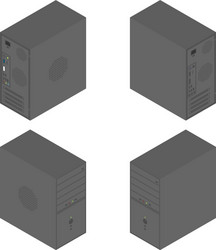 computer in isometric view from four sides vector image