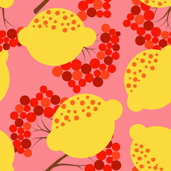 lemon and rowan pattern vector image