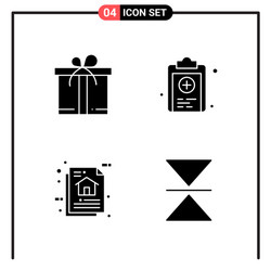 Set 4 solid style icons for web and mobile vector