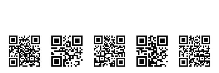 Set of qr code icons matrix barcode pictograms vector