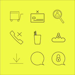 Web linear icon set simple outline icons vector