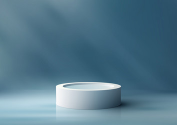 3d realistic mockup display empty white podium vector image