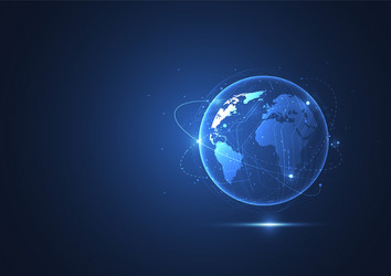 abstract global network connection technology vector image