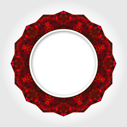 abstract white round frame with red digital border vector image