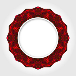 Abstract white round frame with red digital border vector