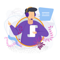 Customer Support Operator Sending Message vector image