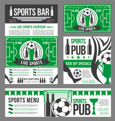 Football Pub Banner - Soccer & Beer Vector Image