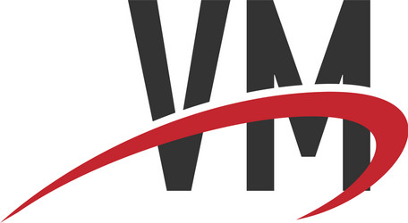 Initial Letter Vm Swoosh Design Logo Concept Vector Image