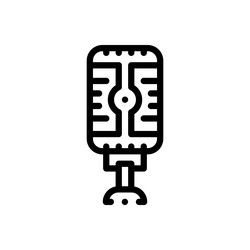 microphone icon thin linear style design isolated vector image