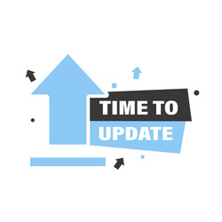 Modern label time to update new update Royalty Free Vector